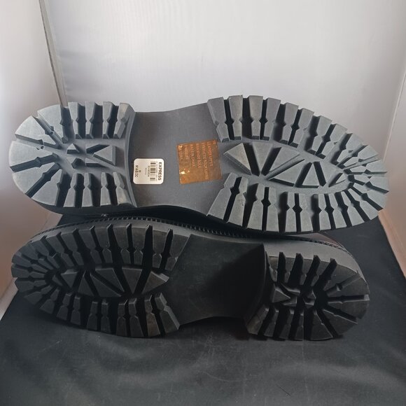 Express $148 Burgundy Women's Patent Leather Combat Boots size 10 - Picture 8 of 11